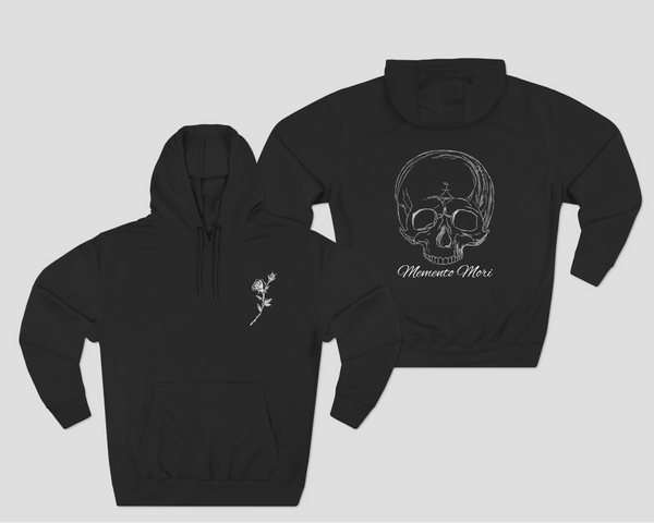 Memento Mori Cozy Fleece Hoodie Black