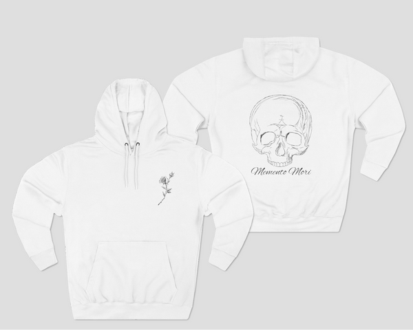 Memento Mori Cozy Fleece Hoodie White
