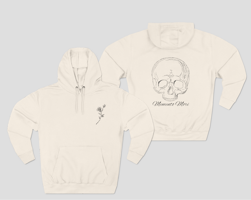 Memento Mori Cozy Fleece Hoodie Tan