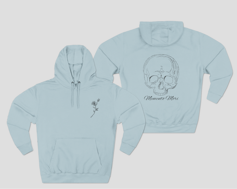 Memento Mori Cozy Fleece Hoodie Blue