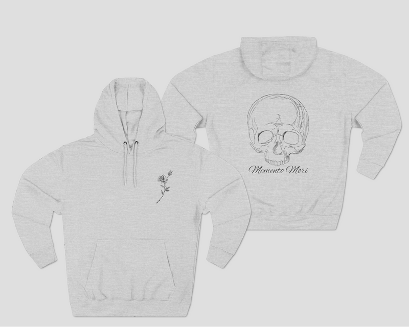 Memento Mori Cozy Fleece Hoodie Grey