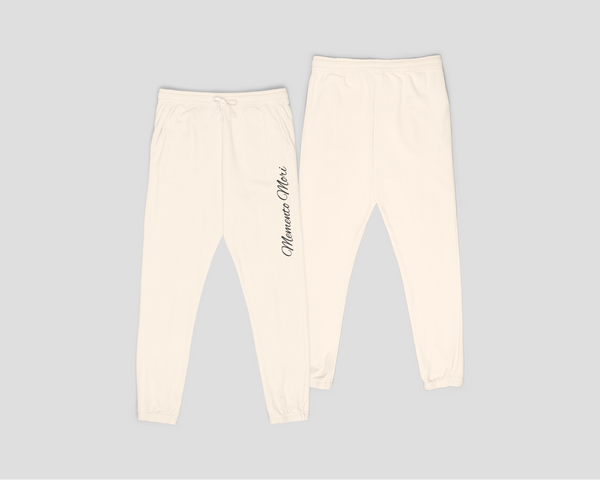 Memento Mori Lightweight Fleece Sweatpants Ivory