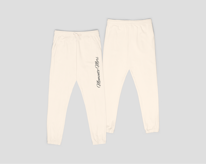 Memento Mori Lightweight Fleece Sweatpants Ivory