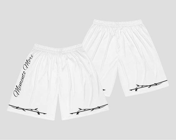 White Memento Mori Basketball Shorts