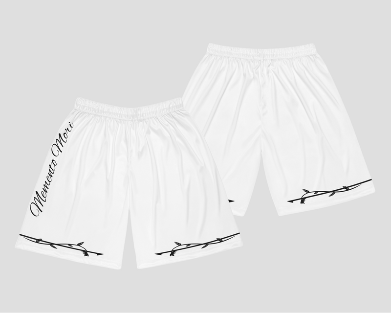 White Memento Mori Basketball Shorts
